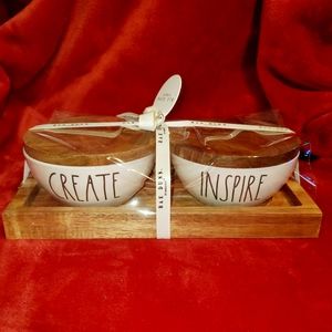 Rae Dunn Create & Inspire bowl & tray gift set